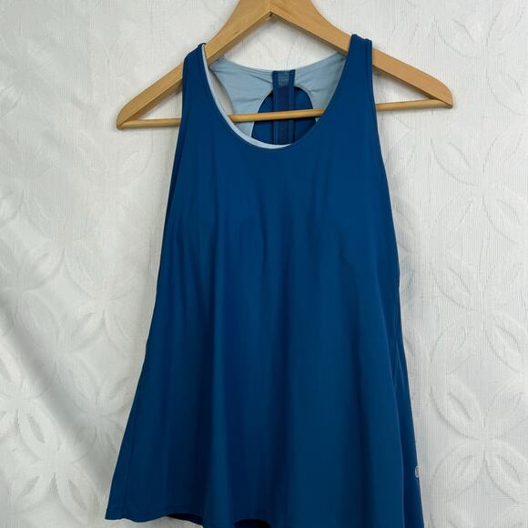 Lululemon Cross Conditioning 2-In-1 Tank Medium Support B/C Cup Carbon Blue Sz 4 - Picture 7 of 10